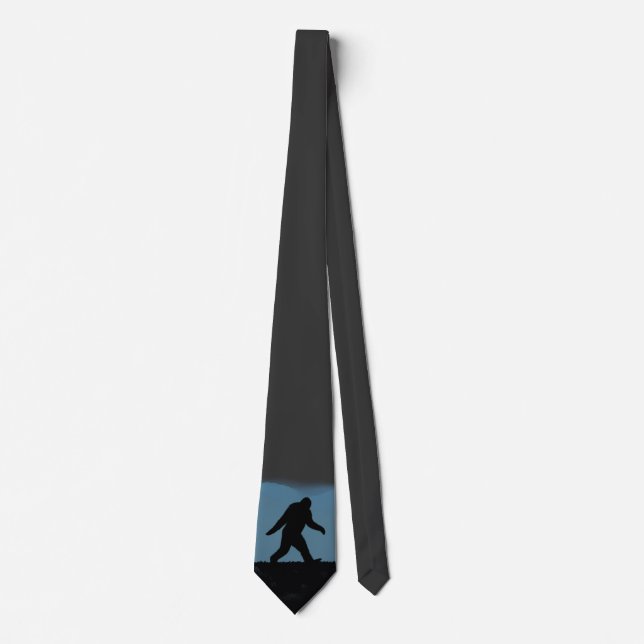 Bigfoot Silhouette Sasquatch Squatch Novelty Tie (Front)