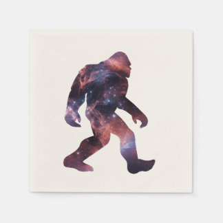 Bigfoot Silhouette with Galaxy Interior Napkin