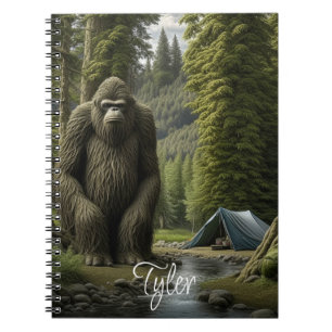Bigfoot sitting in the Woods Personalized Notebook