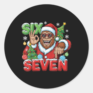 Bigfoot Six Seven Christmas Holiday 67 Hands Boys Classic Round Sticker