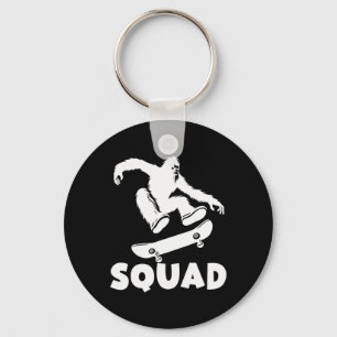 Bigfoot Skateboarding Squad Men Women Kids Key Ring