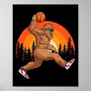 Bigfoot Sketll Vintage Retro Ller Sasquatch Big Fo Poster