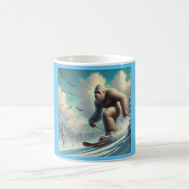 Bigfoot Skiing Coffee Mug (Center)
