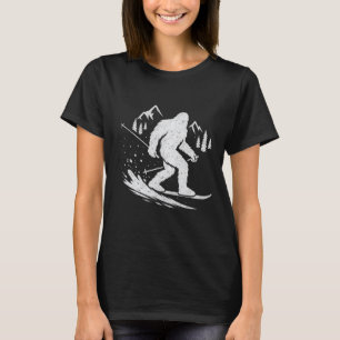 Bigfoot Skiing Funny T-Shirt
