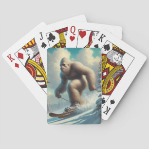 Bigfoot Skiing Playing Cards