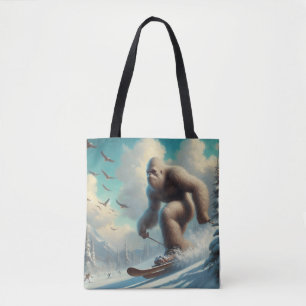Bigfoot Skiing Tote Bag