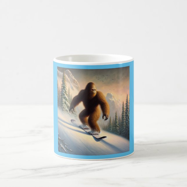 Bigfoot Snowboarding Coffee Mug (Center)