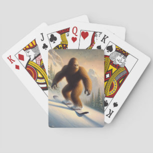 Bigfoot Snowboarding Playing Cards