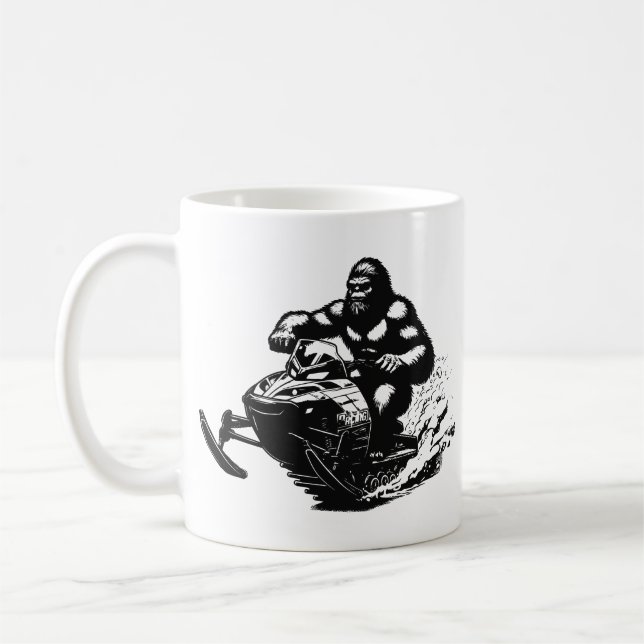 Bigfoot Snowmobile Coffee Mug (Left)