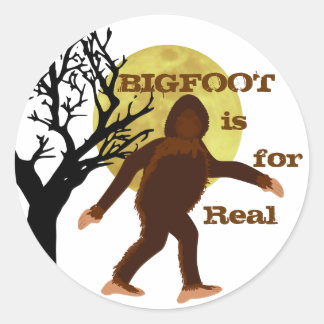 Bigfoot Squatch is For Real Moonlight Sticker