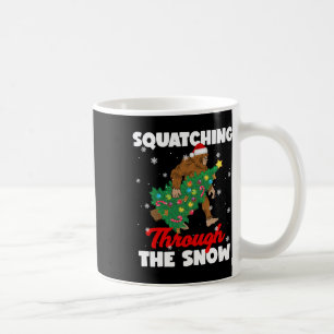 Bigfoot Squatching Through The Snow Sasquatch Chri Coffee Mug