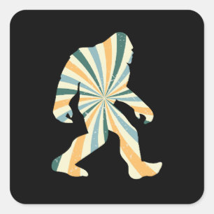 Bigfoot Squatchy Retro 90s Style Square Sticker