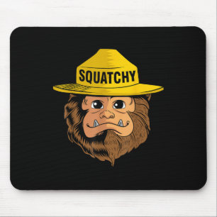 Bigfoot Squatchy Sasquatch Camping Hiking Retro Vi Mouse Pad
