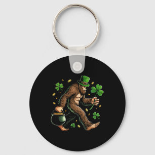 Bigfoot St Patricks Day Funny Sasquatch Saint Padd Key Ring