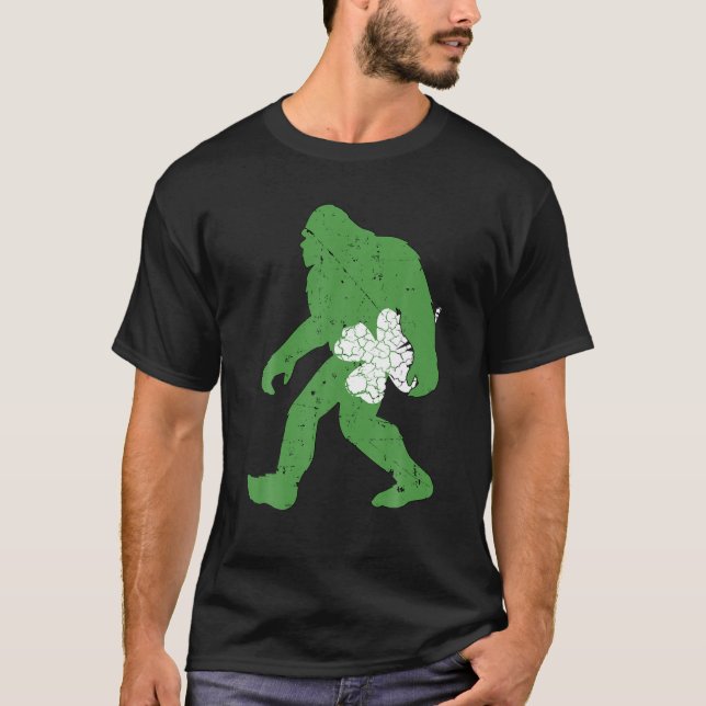 Bigfoot St Patrick's Day, Irish Bigfoot T-Shirt (Front)