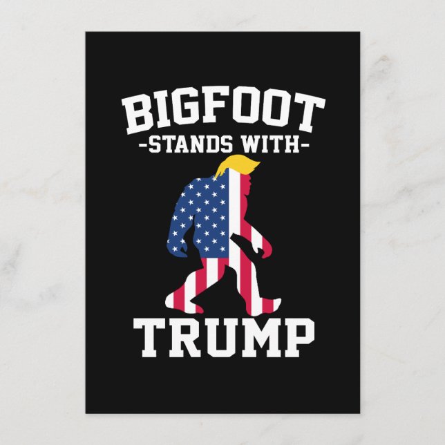 Bigfoot Stands With Trump 2024 Elections Enclosure Card (Front)