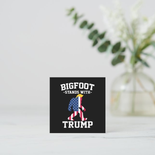 Bigfoot Stands With Trump 2024 Elections Enclosure Card (Standing Front)