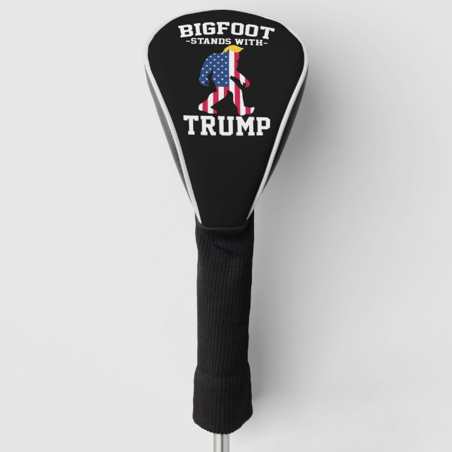 Bigfoot Stands With Trump 2024 Elections Golf Head Cover (Front)