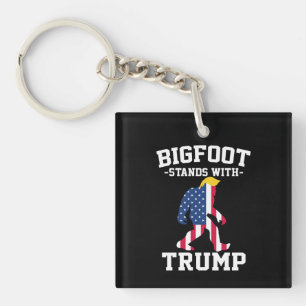 Bigfoot Stands With Trump 2024 Elections Key Ring