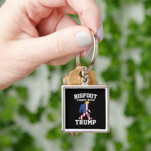 Bigfoot Stands With Trump 2024 Elections Key Ring