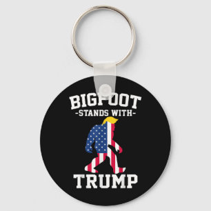 Bigfoot Stands With Trump 2024 Elections Key Ring