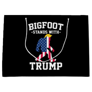 Bigfoot Stands With Trump 2024 Elections Large Gift Bag
