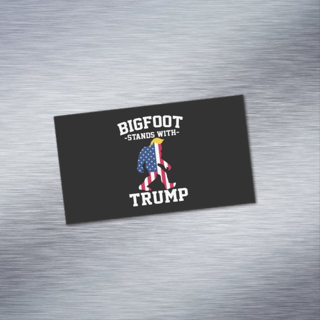 Bigfoot Stands With Trump 2024 Elections Magnetic Business Card (In Situ)