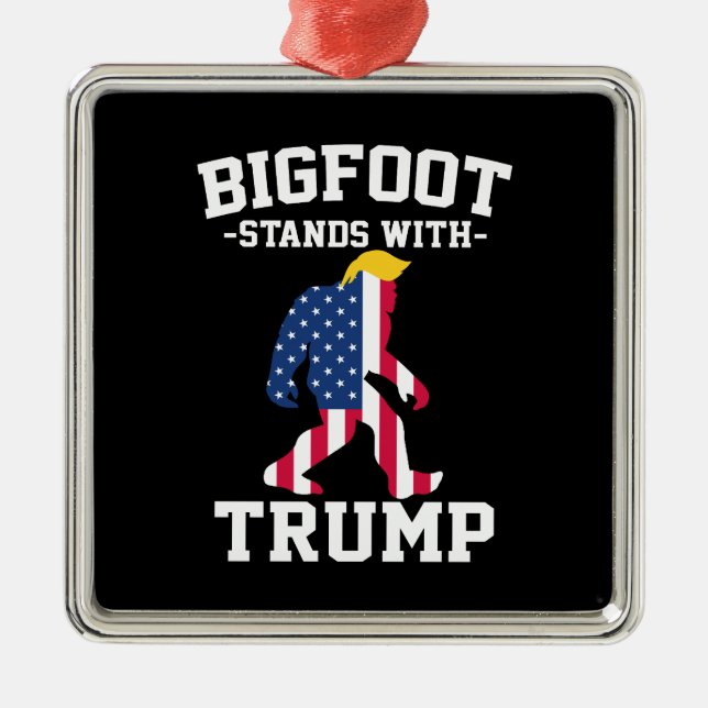 Bigfoot Stands With Trump 2024 Elections Metal Ornament (Front)