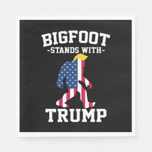 Bigfoot Stands With Trump 2024 Elections Napkin