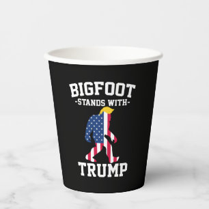 Bigfoot Stands With Trump 2024 Elections Paper Cups