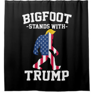 Bigfoot Stands With Trump 2024 Elections Shower Curtain