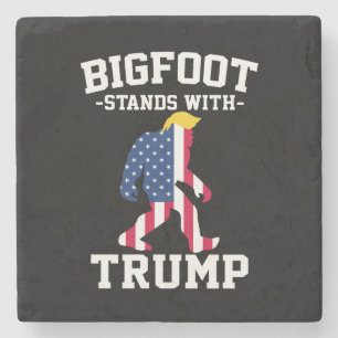 Bigfoot Stands With Trump 2024 Elections Stone Coaster