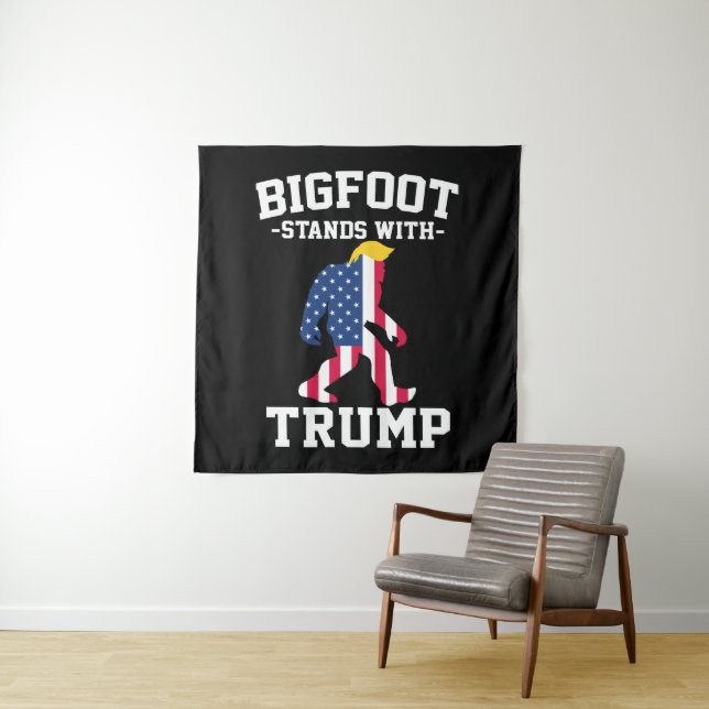 Bigfoot Stands With Trump 2024 Elections Tapestry (In Situ)