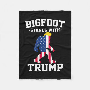 Bigfoot Stands With Trump Elections Fleece Blanket