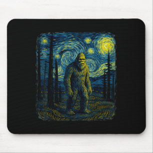 Bigfoot Starry Night Van Gogh Funny Men Women Boy Mouse Pad
