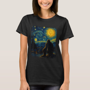 Bigfoot Starry Night Van Gogh Gifts For Men Women T-Shirt
