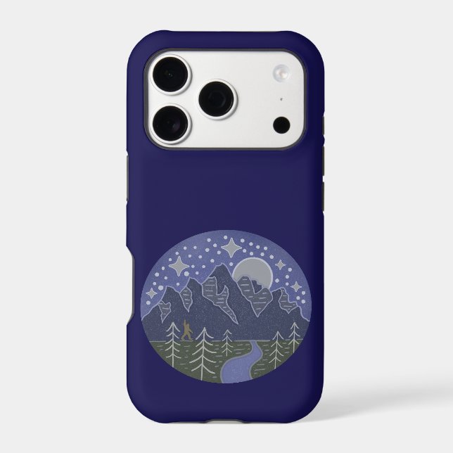 Bigfoot Starry Night Walk | Cryptid Folk Art (Back)