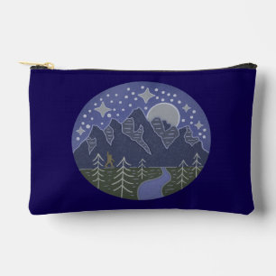 Bigfoot Starry Night Walk Cryptid Folk Art Accessory Pouch