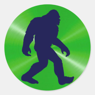 Bigfoot Sticker, Lime green and black Classic Round Sticker