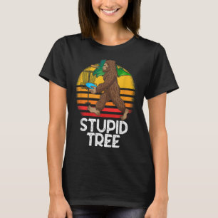 Bigfoot Stupid Tree Funny Disc Golf T-Shirt