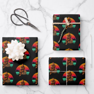 Bigfoot Sunset Coffee Break Funny Sasquatch  Wrapping Paper Sheet