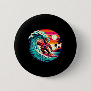 Bigfoot Surfboard Beach Summer Surfing Sasquatch H 6 Cm Round Badge