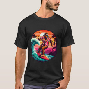 Bigfoot Surfboard Beach Summer Surfing Sasquatch H T-Shirt