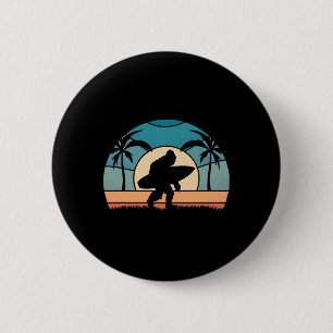 Bigfoot Surfer On The Beach Surfing Vintage Bigfoo 6 Cm Round Badge