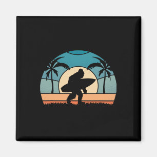 Bigfoot Surfer On The Beach Surfing Vintage Bigfoo Magnet