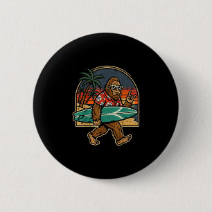 Bigfoot surfer rock hand sasquatch rocker men boys 6 cm round badge
