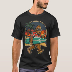 Bigfoot surfer rock hand sasquatch rocker men boys T-Shirt
