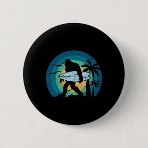 Bigfoot Surfing Funny Sasquatch Yeti Surf Men Wome 6 Cm Round Badge