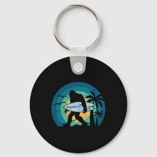 Bigfoot Surfing Funny Sasquatch Yeti Surf Men Wome Key Ring
