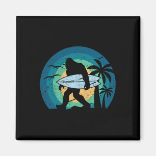 Bigfoot Surfing Funny Sasquatch Yeti Surf Men Wome Magnet